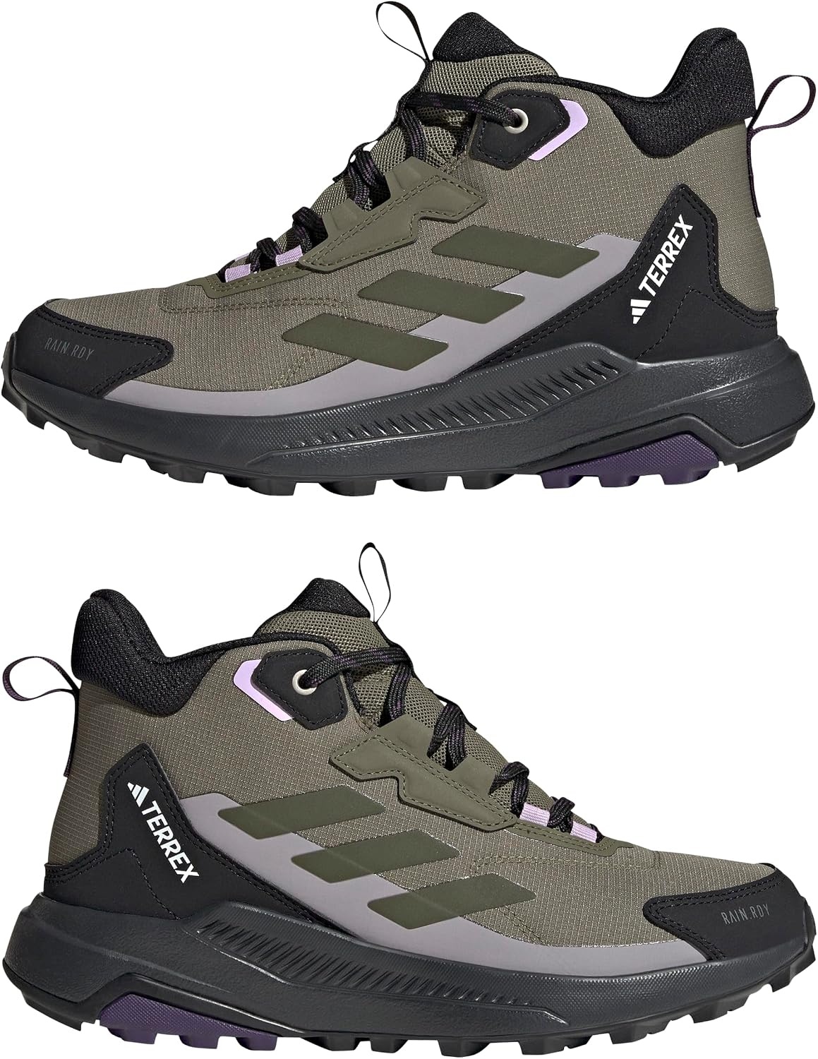 image:imageAdidas Womens Terrex Anylander Mid Top Rainrdy Hiking SneakersOlive StrataNight CargoBlack
