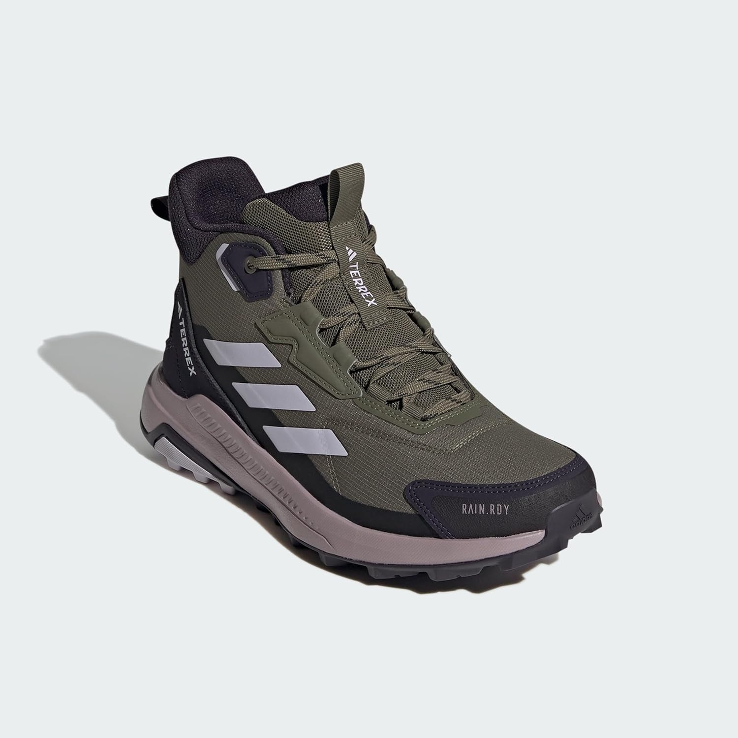 image:imageAdidas Womens Terrex Anylander Mid Top Rainrdy Hiking SneakersOlive StrataSilver DawnAmber Tint