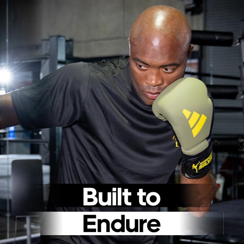 image:imageAdidas x Anderson Silva Everyday Use Boxing Gloves Versatile Fitness Gear with PU Outer Shell and Injection Molded FoamBlackBlackYellowCamo