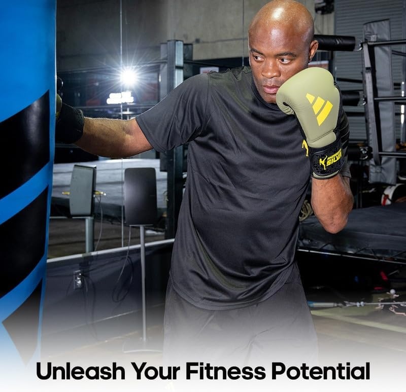image:imageAdidas x Anderson Silva Everyday Use Boxing Gloves Versatile Fitness Gear with PU Outer Shell and Injection Molded FoamWhiteBlackYellowCamo