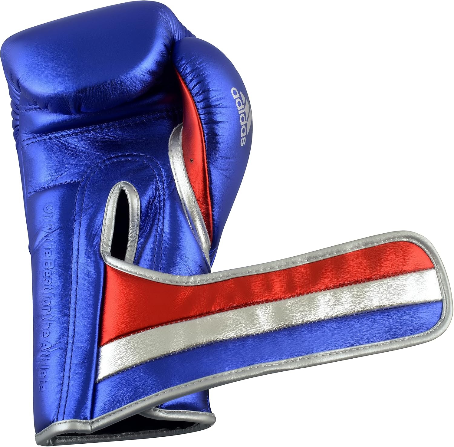image:imageadidas AdiSpeed 501 Pro Kickboxing amp Boxing Gloves for Men amp Women Leather Training Gloves for Heavy Bag Sparring amp FitnessMET BLUEREDSILVER