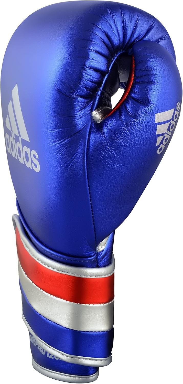 image:imageadidas AdiSpeed 501 Pro Kickboxing amp Boxing Gloves for Men amp Women Leather Training Gloves for Heavy Bag Sparring amp FitnessMET BLUEREDSILVER