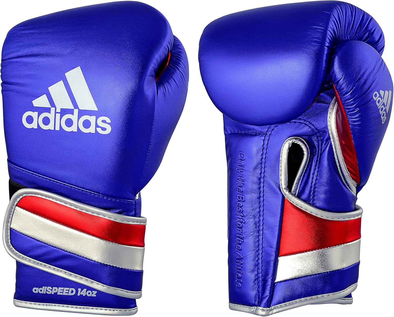 image:imageadidas AdiSpeed 501 Pro Kickboxing amp Boxing Gloves for Men amp Women Leather Training Gloves for Heavy Bag Sparring amp FitnessMET BLUEREDSILVER