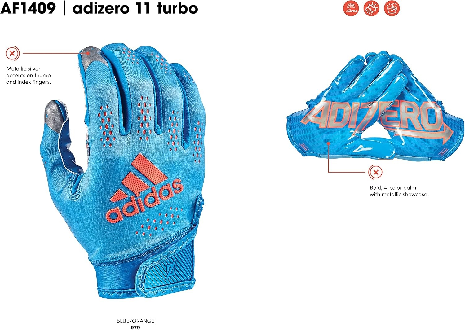 image:imageadidas Adizero 11 Adult Football Receiver GloveGreen