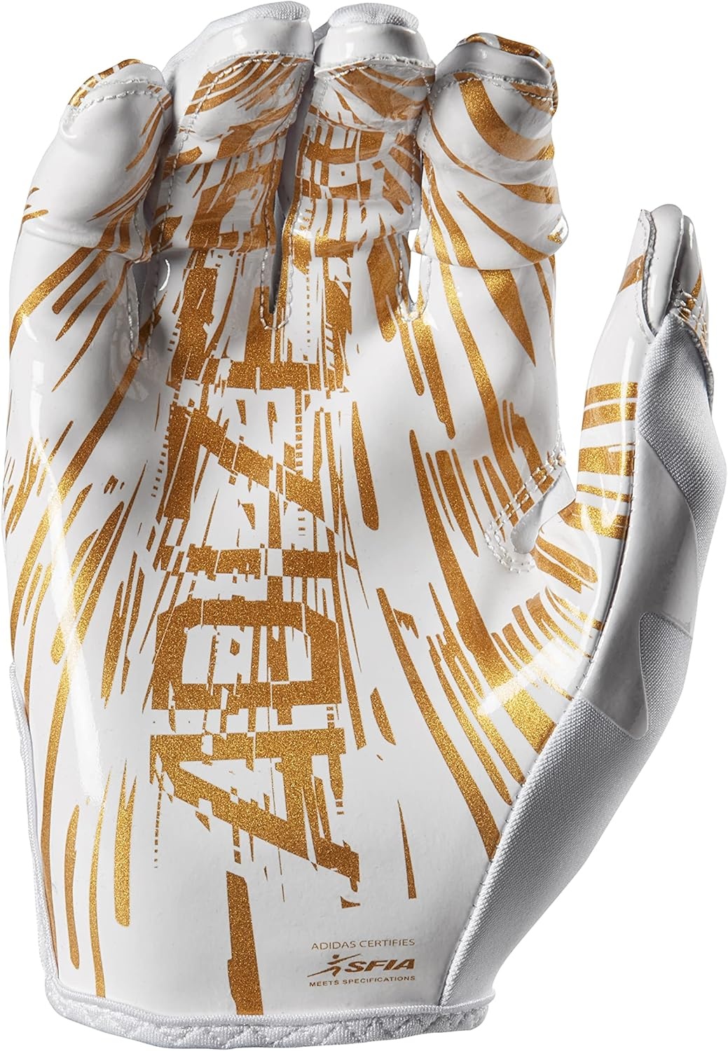 image:imageadidas Adizero 13 Football Receiver GlovesWhiteMetallic Gold