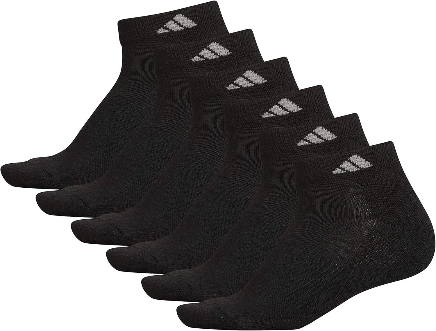 image:imageadidas Athletic 6Pack Low Cut SocksBlackAluminum 2