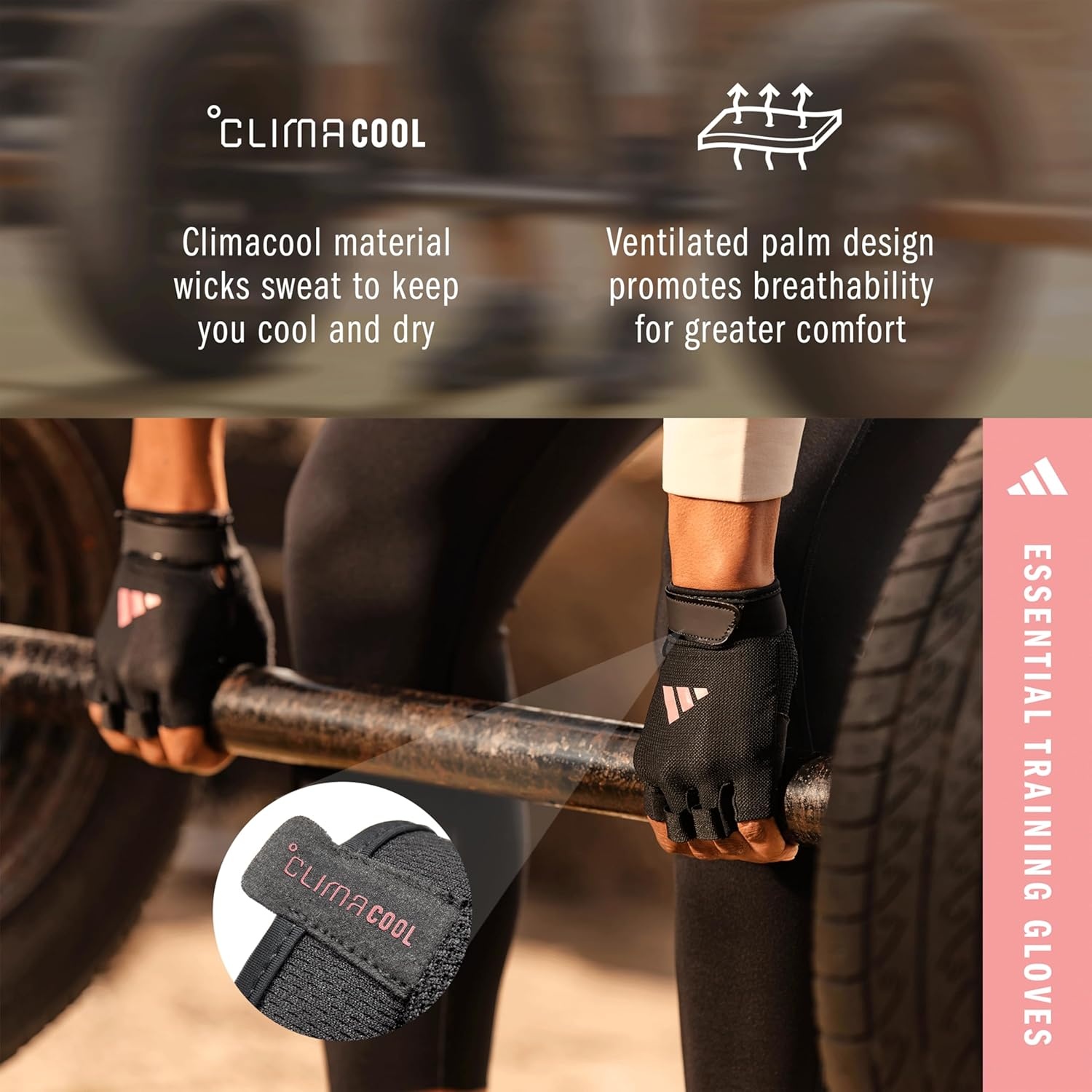 image:imageadidas Essential Training Gloves Pink MeshPink
