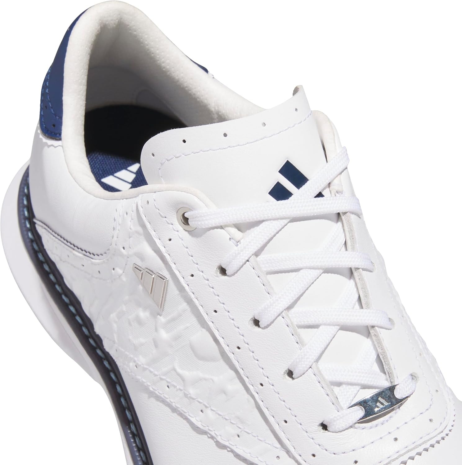 image:imageadidas Golf Mc70 SpikelessFtwr WhiteCollegiate NavyHalo Silver