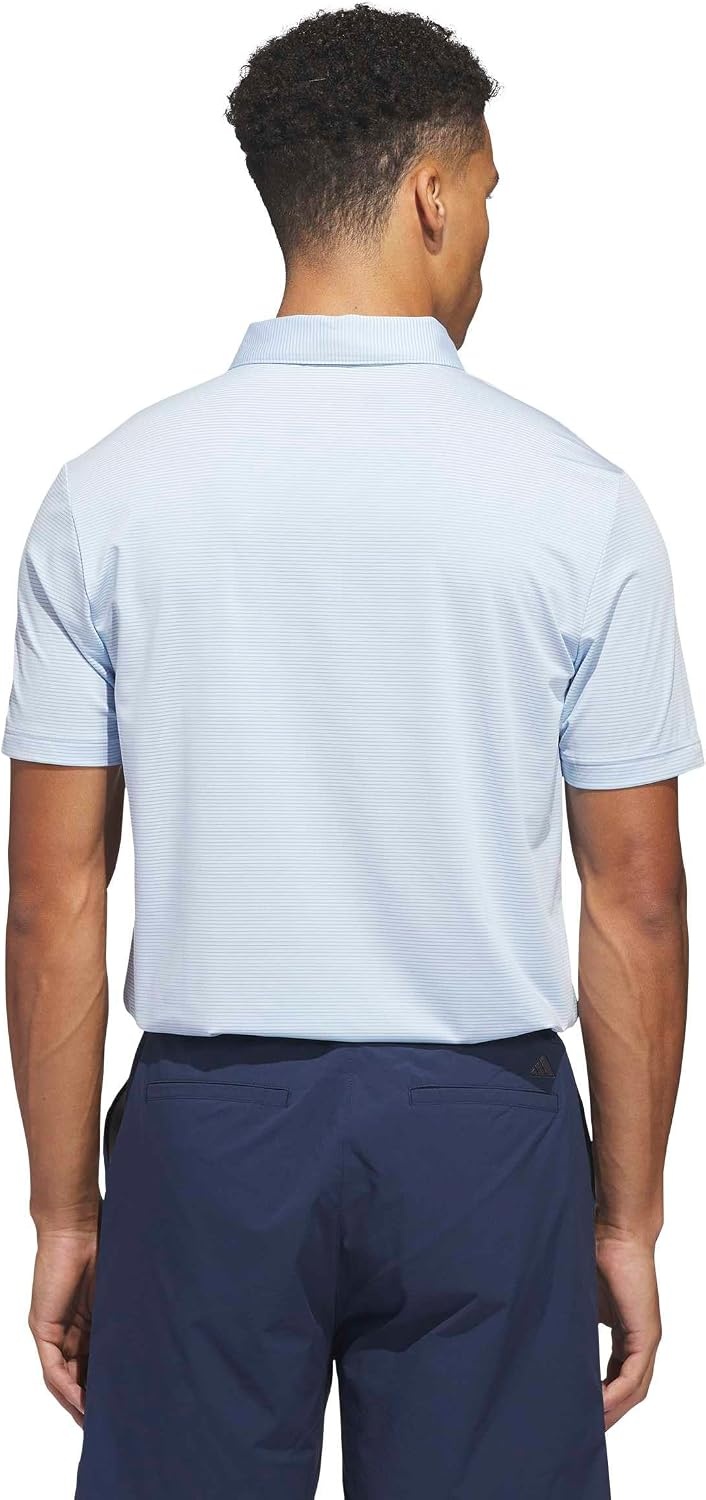 image:imageadidas Golf Ultimate365 Pencil Stripe Climacool Polo ShirtCrystal Sky Lucid Ray Blue