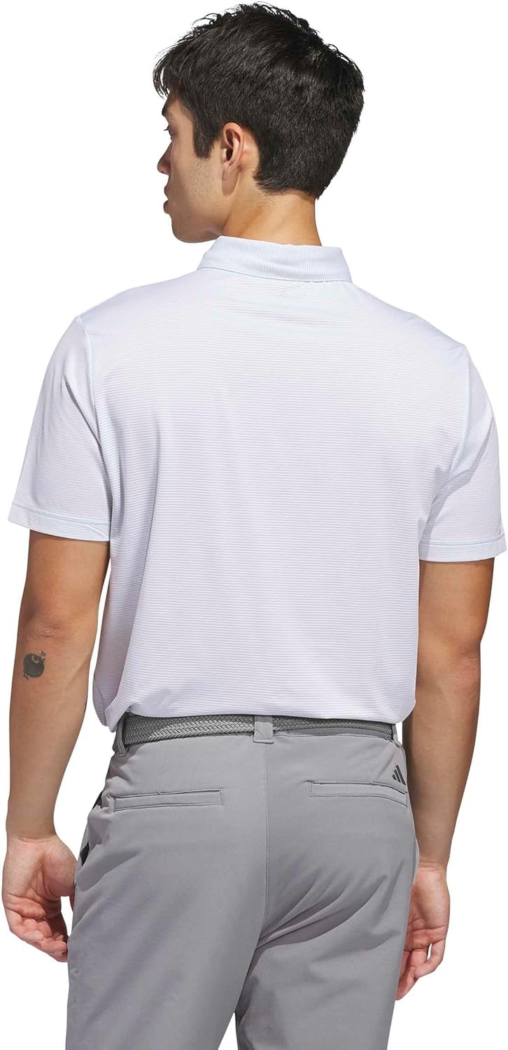 image:imageadidas Golf Ultimate365 Pencil Stripe Climacool Polo ShirtWhite Wonder Sage