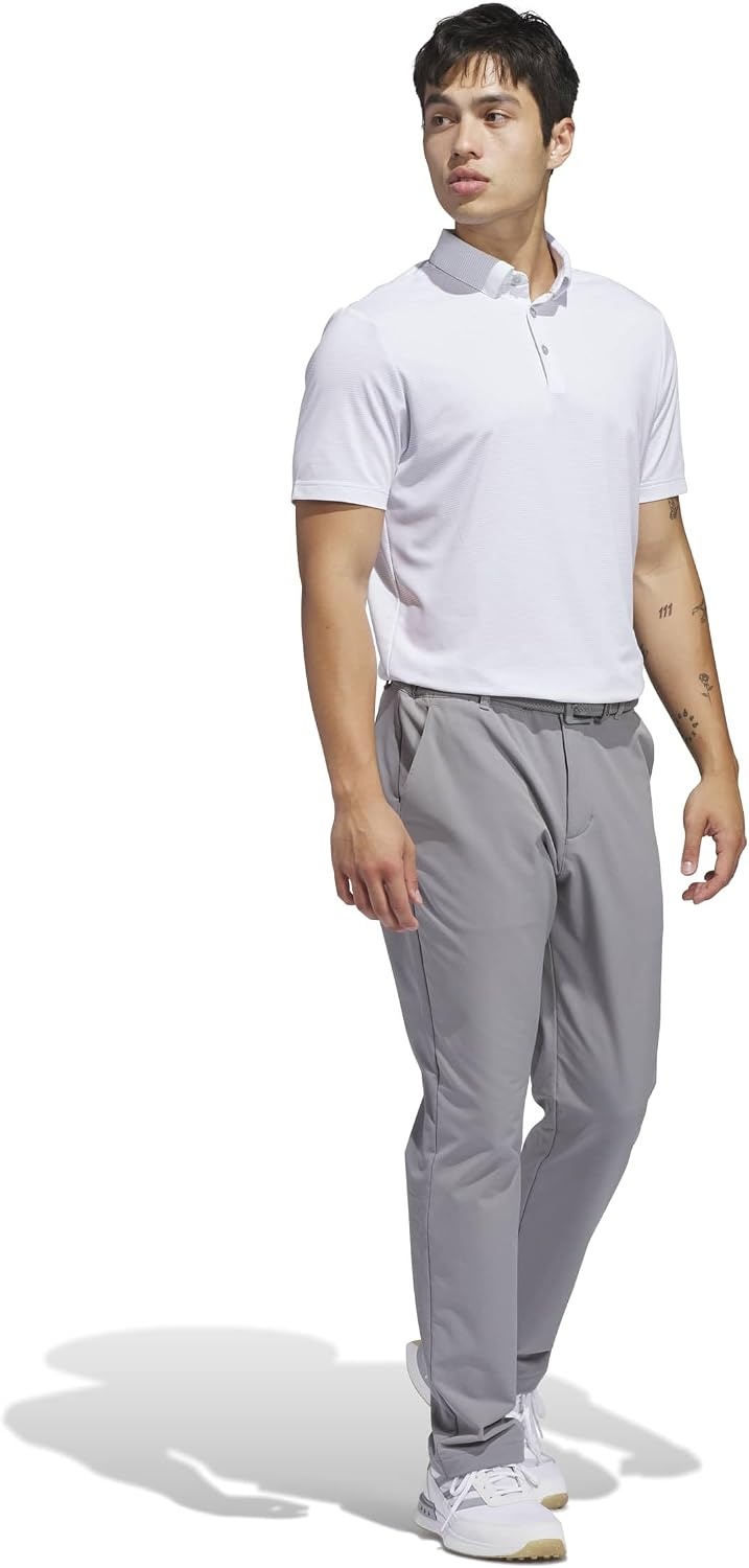 image:imageadidas Golf Ultimate365 Pencil Stripe Climacool Polo ShirtWhite Wonder Sage