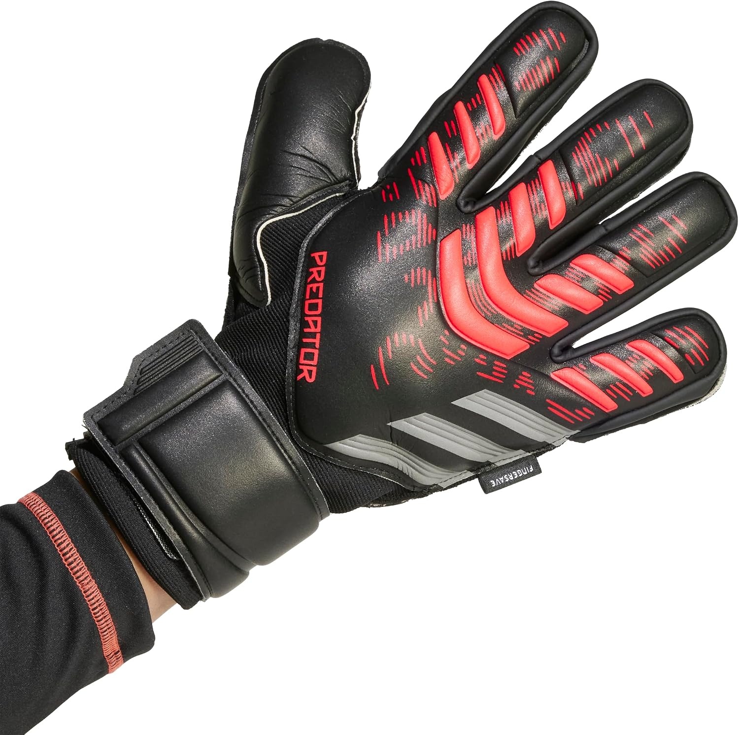 image:imageadidas Match Fingersave Goalkeeper Gloves Athletic WhiteBlackBlackLucid Red