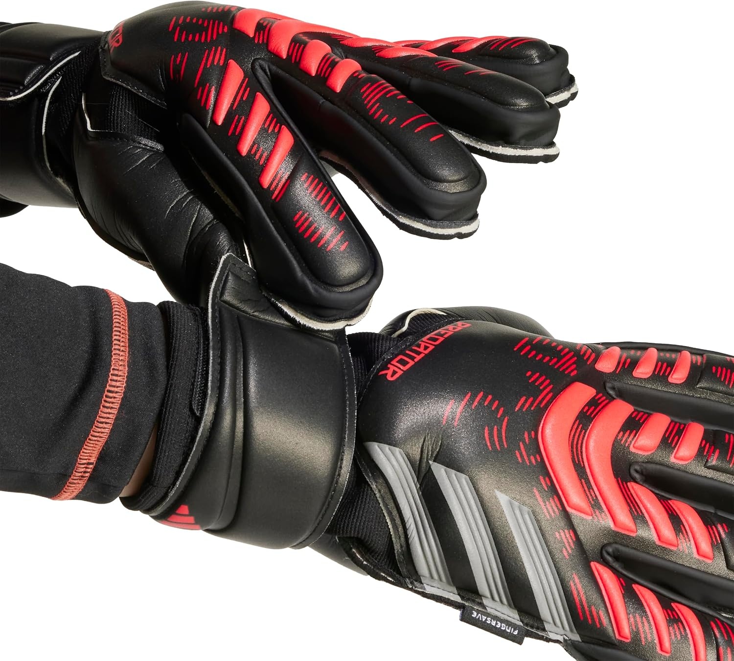 image:imageadidas Match Fingersave Goalkeeper Gloves Athletic WhiteBlackBlackLucid Red
