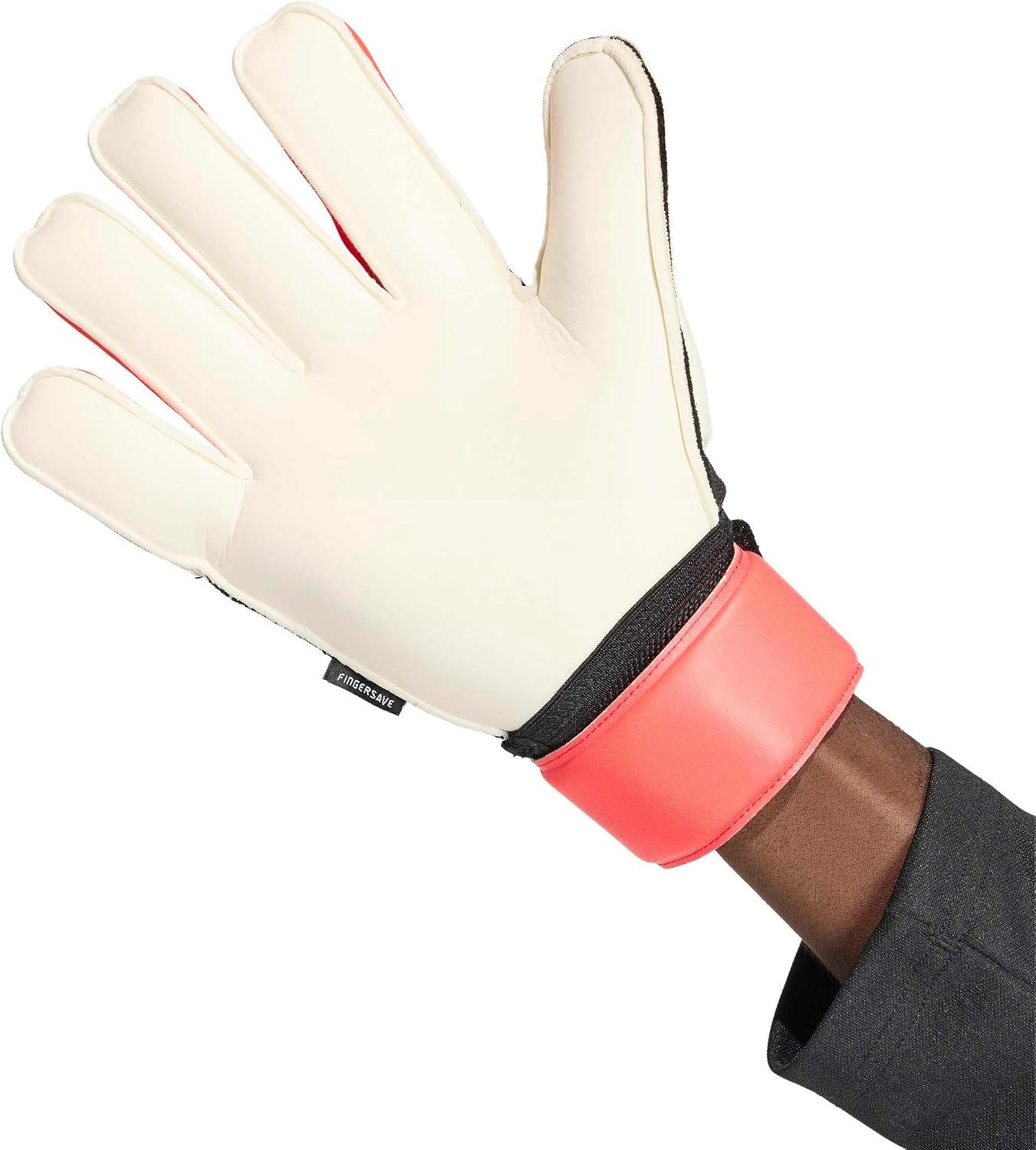 image:imageadidas Match Fingersave Goalkeeper Gloves Athletic WhiteBlackBlackWhite