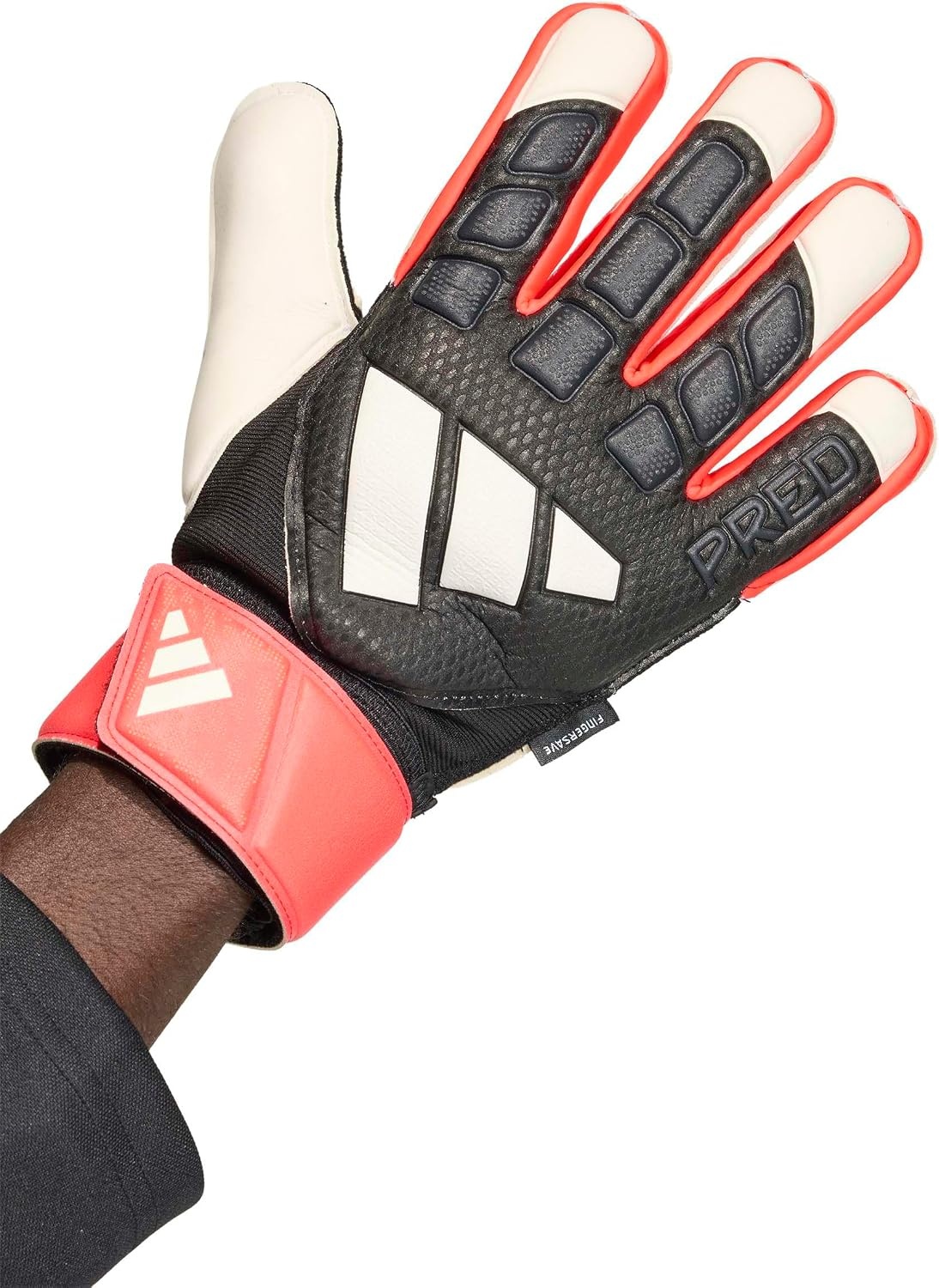 image:imageadidas Match Fingersave Goalkeeper Gloves Athletic WhiteBlackBlackWhite