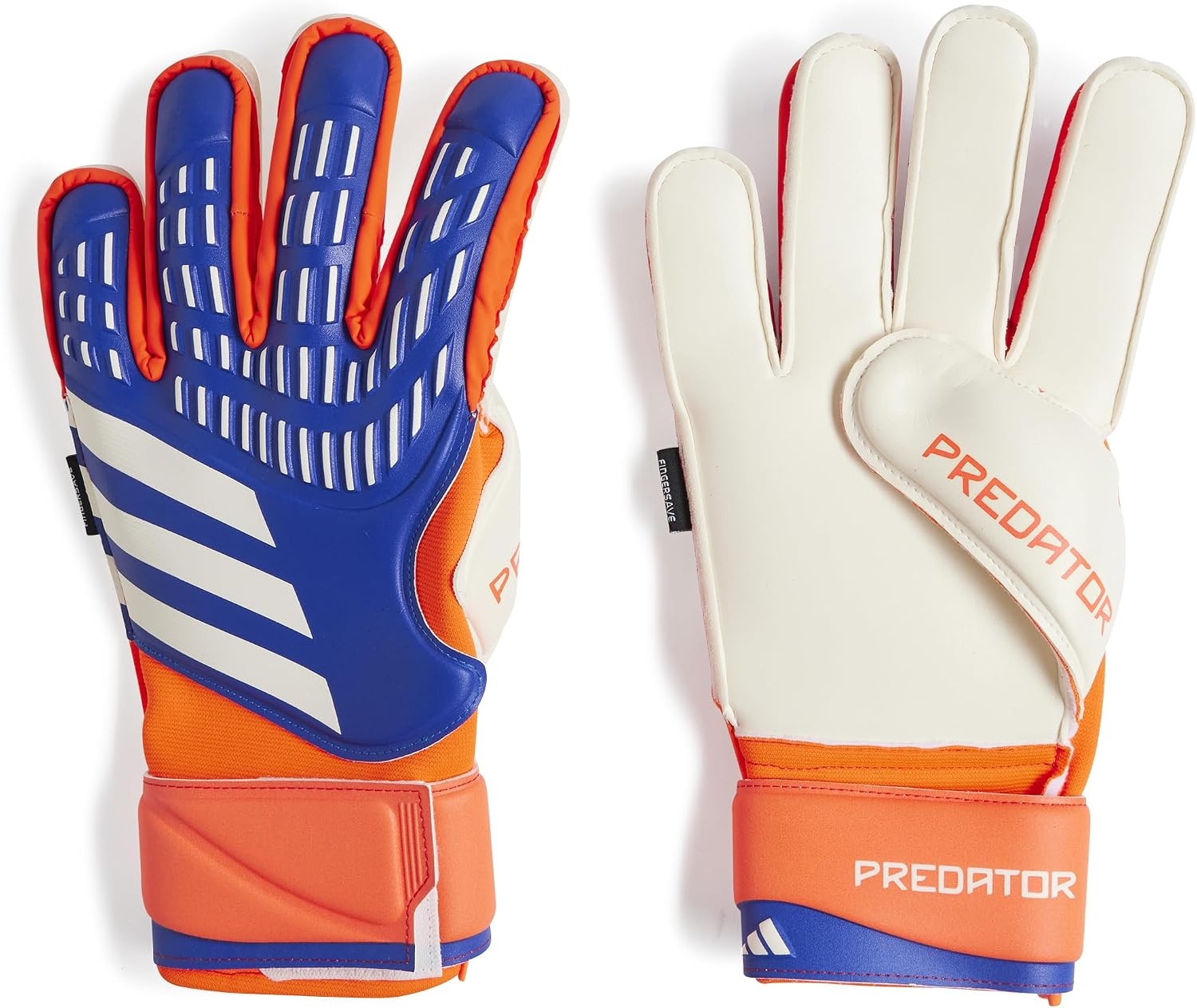 image:imageadidas Match Fingersave Goalkeeper Gloves Athletic WhiteLucid BlueSolar RedWhite