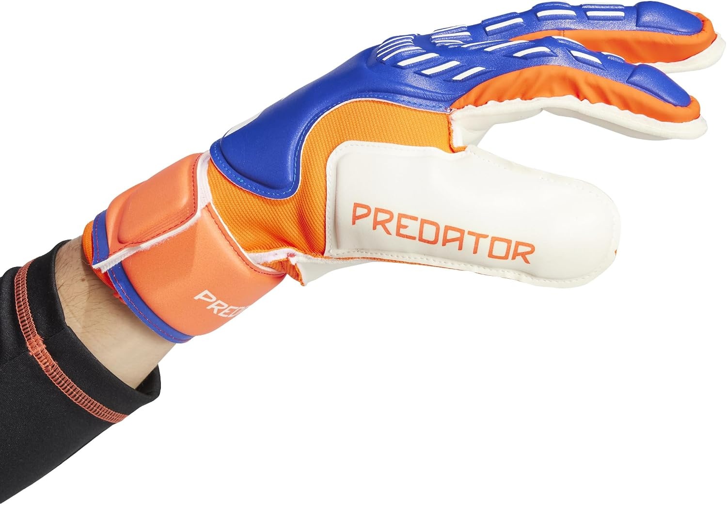 image:imageadidas Match Fingersave Goalkeeper Gloves Athletic WhiteLucid BlueSolar RedWhite