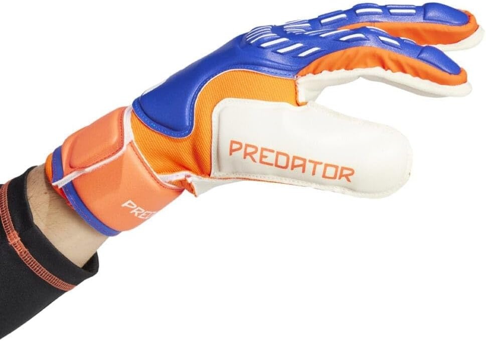image:imageadidas Match Fingersave Goalkeeper Gloves Athletic WhiteLucid BlueSolar RedWhite