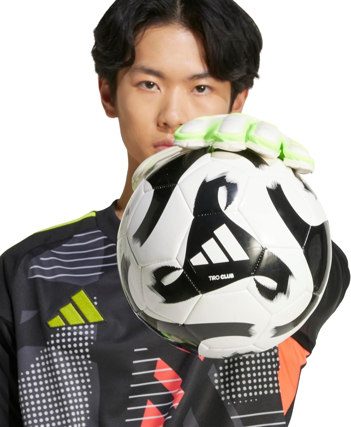 image:imageadidas Match Fingersave Goalkeeper Gloves Athletic WhiteWhiteLucid LemonLucid Pink