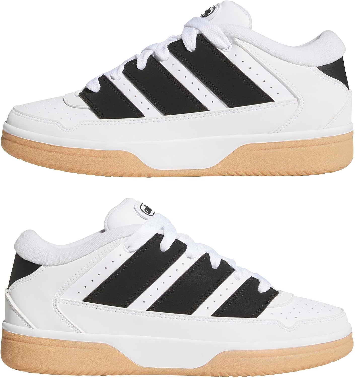 image:imageadidas Mens Break Start 2000 Lace Up Sneakers Shoes Casual BlackWhiteBlackGum