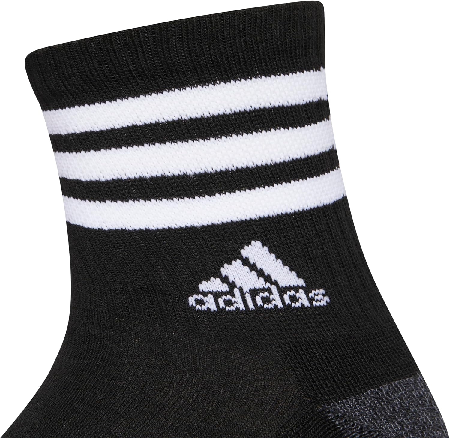image:imageadidas Mens Cushioned High Quarter Socks 3 Pairs Durable amp ComfortableBlackOnix GreyWhite3stripe3