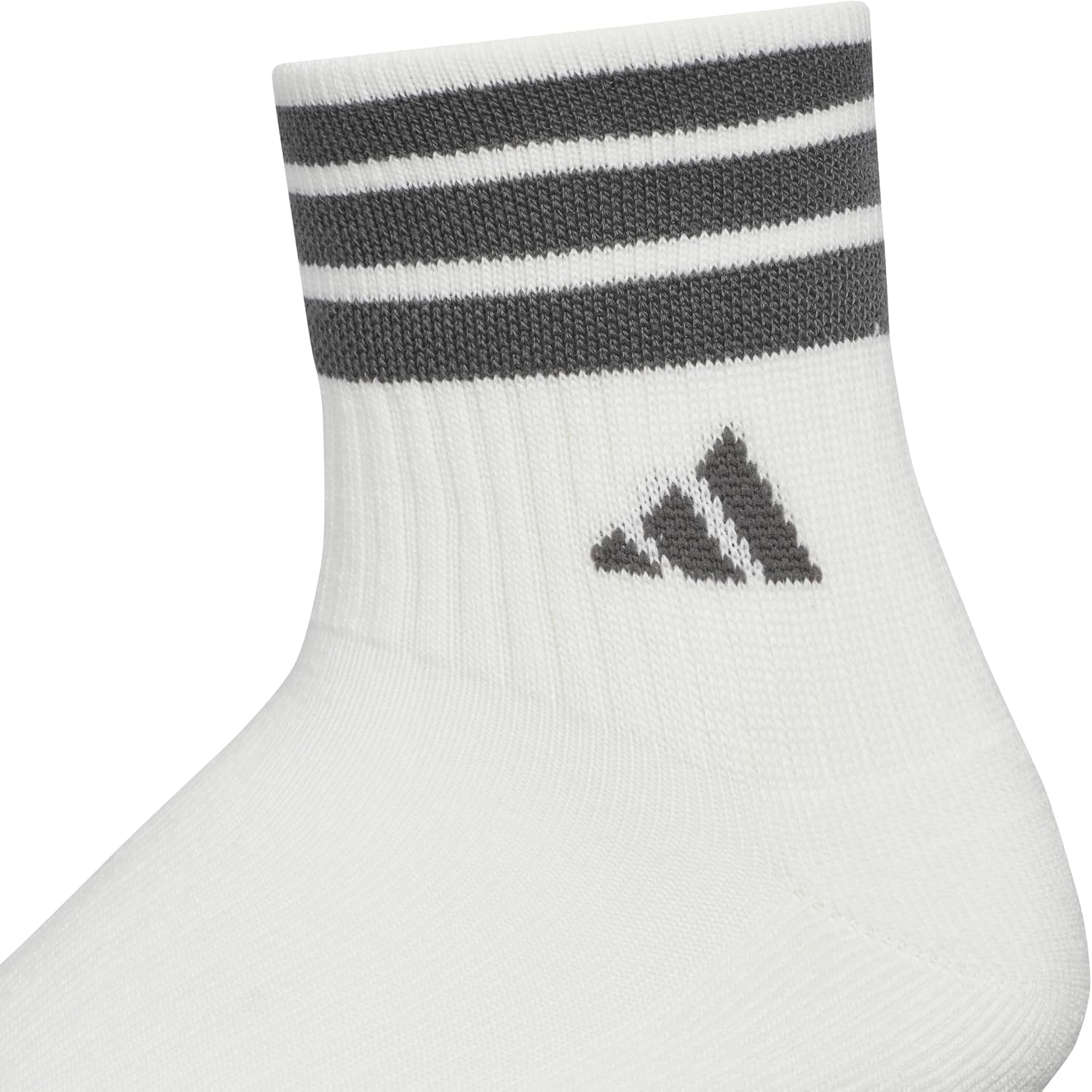 image:imageadidas Mens Cushioned High Quarter Socks 3 Pairs Durable amp ComfortableOff WhiteWonder Cargo KhakiGrey Six3stripe4