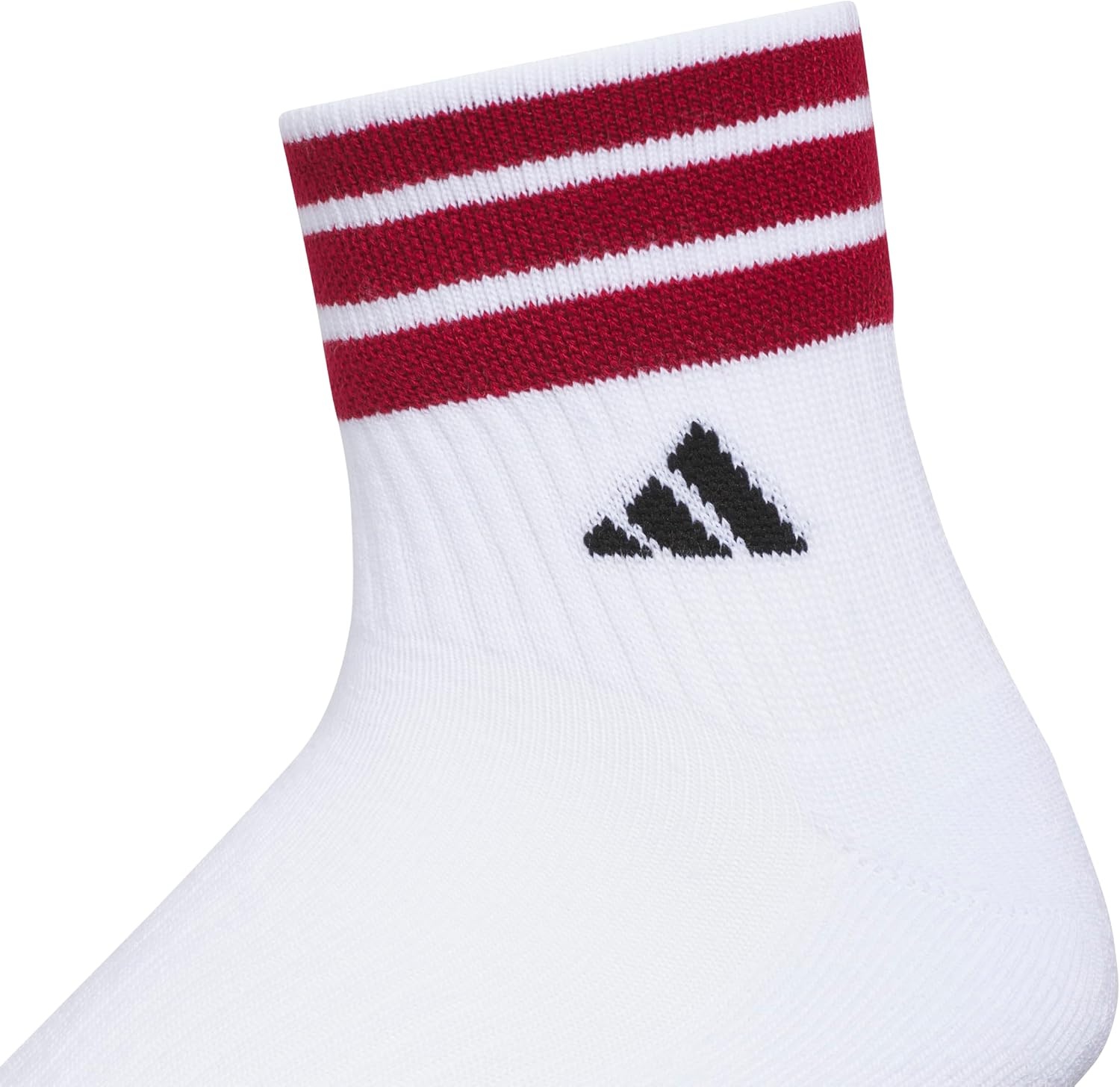 image:imageadidas Mens Cushioned High Quarter Socks 3 Pairs Durable amp ComfortableWhiteActive MaroonDark Blue3stripe4