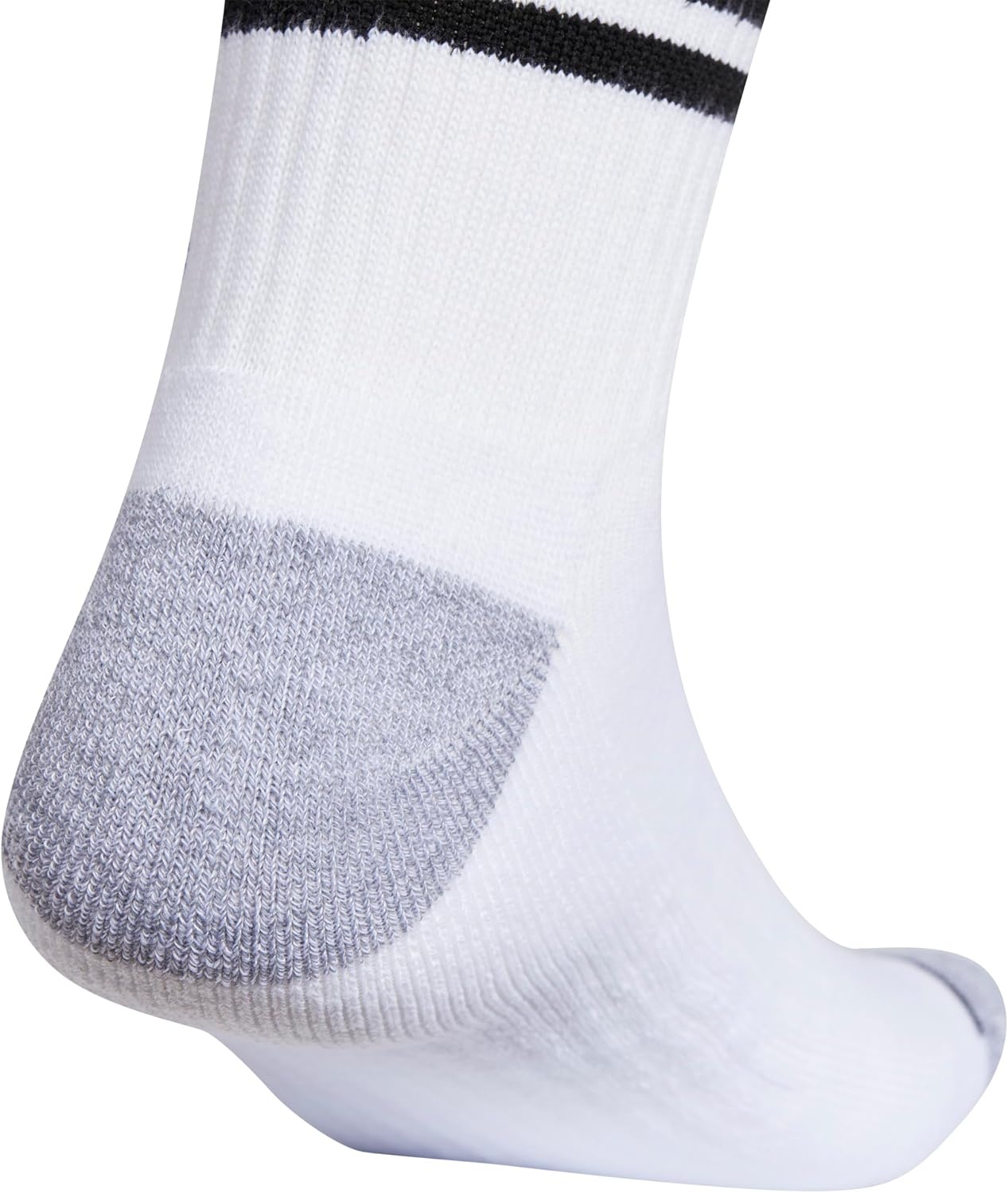 image:imageadidas Mens Cushioned High Quarter Socks 3 Pairs Durable amp ComfortableWhiteGreyBlack3stripe3