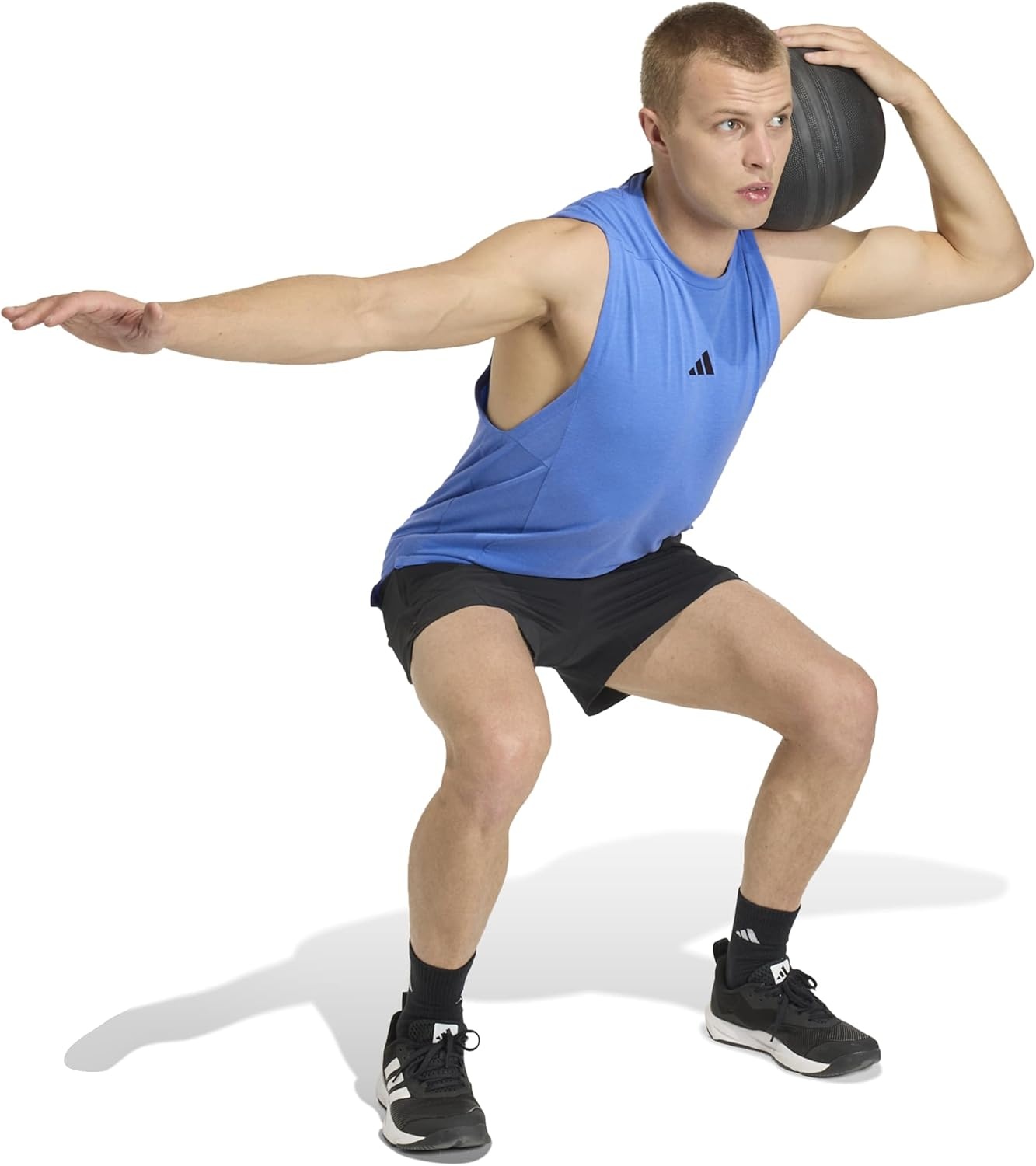 image:imageadidas Mens Designed for Training Workout Tank TopRay Blue