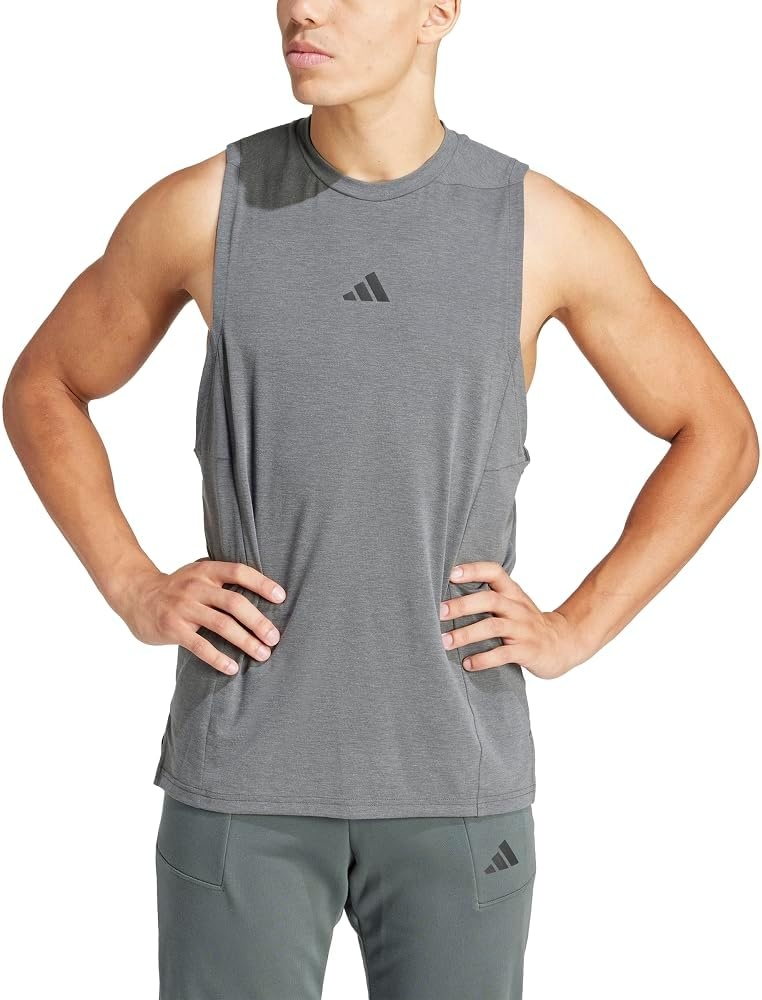 image:imageadidas Mens Designed for Training Workout Tank TopSolid Grey