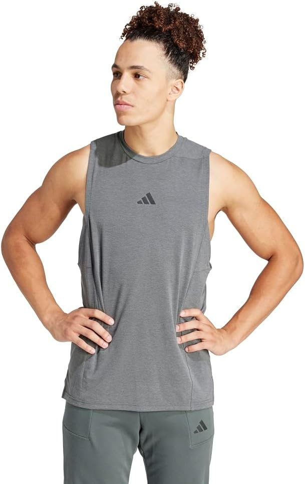 image:imageadidas Mens Designed for Training Workout Tank TopSolid Grey