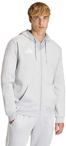 image:imageadidas Mens Entrada 26 Fullzip HoodieTeam Light GreyWhite