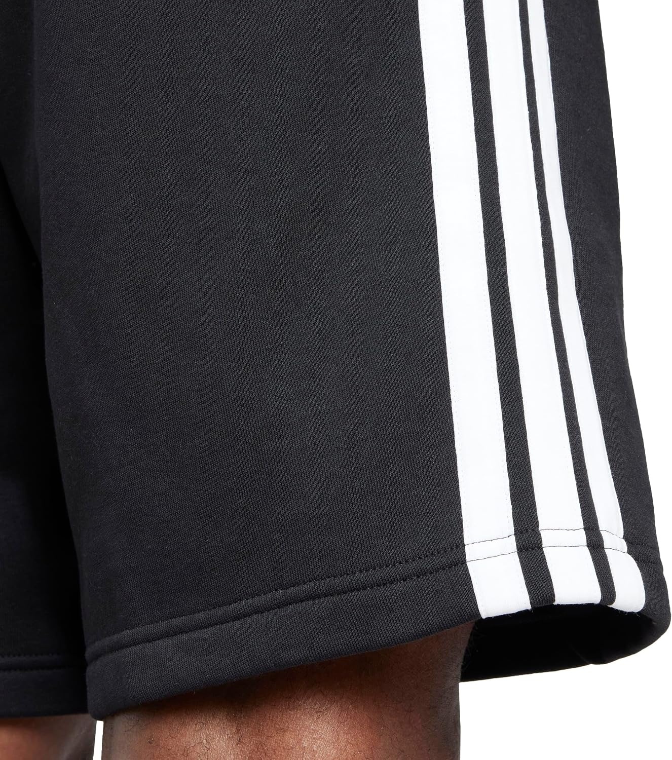 image:imageadidas Mens Essentials 3Stripes Fleece 9inch ShortsBlack White