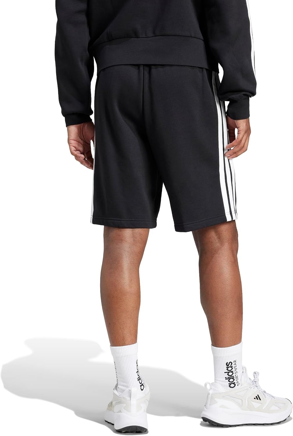 image:imageadidas Mens Essentials 3Stripes Fleece 9inch ShortsBlackWhite