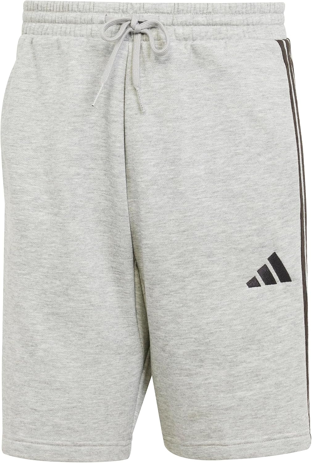 image:imageadidas Mens Essentials 3Stripes Fleece 9inch ShortsDark Grey HeatherWhite
