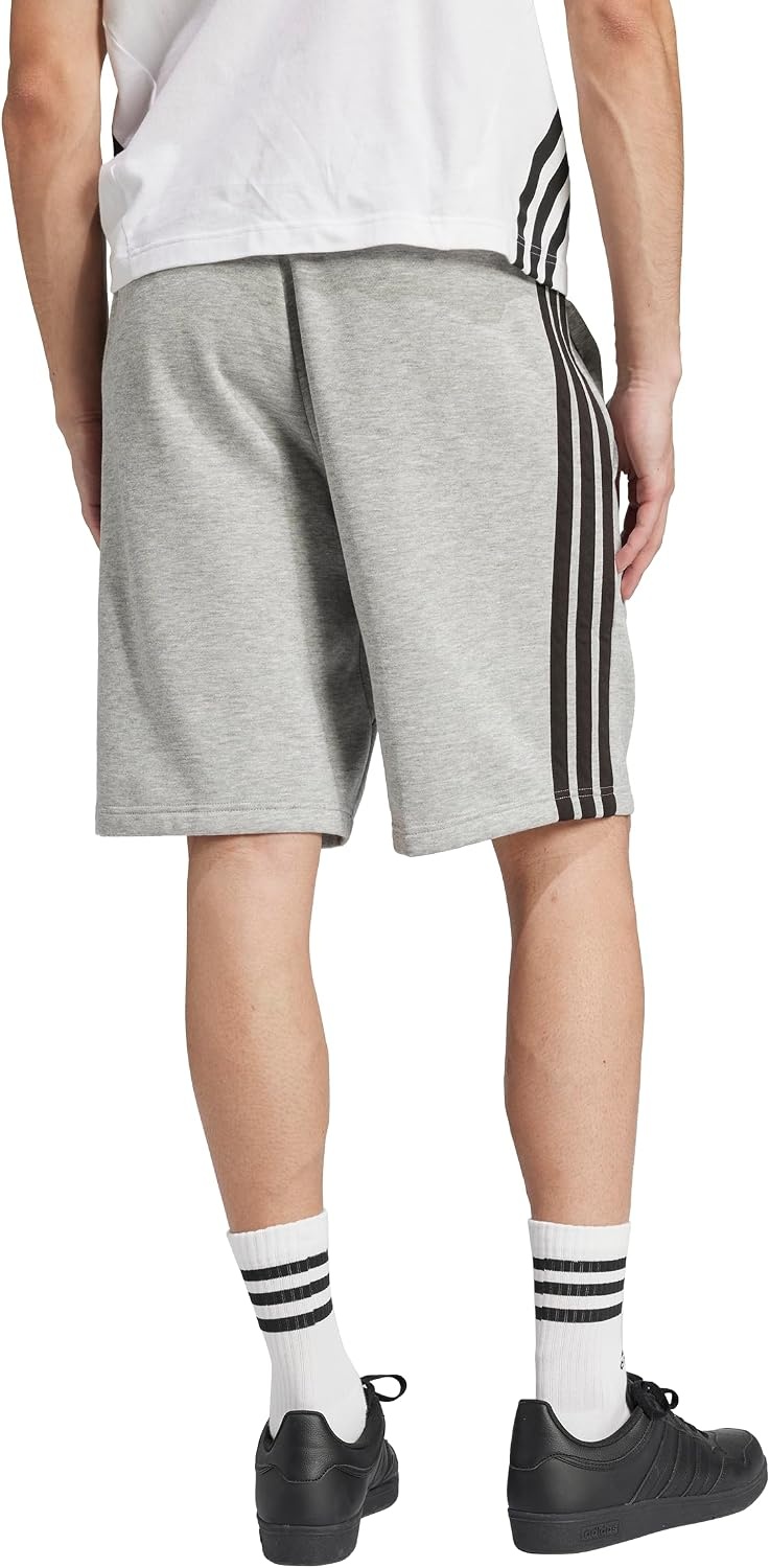 image:imageadidas Mens Essentials 3Stripes Fleece 9inch ShortsDark Grey HeatherWhite