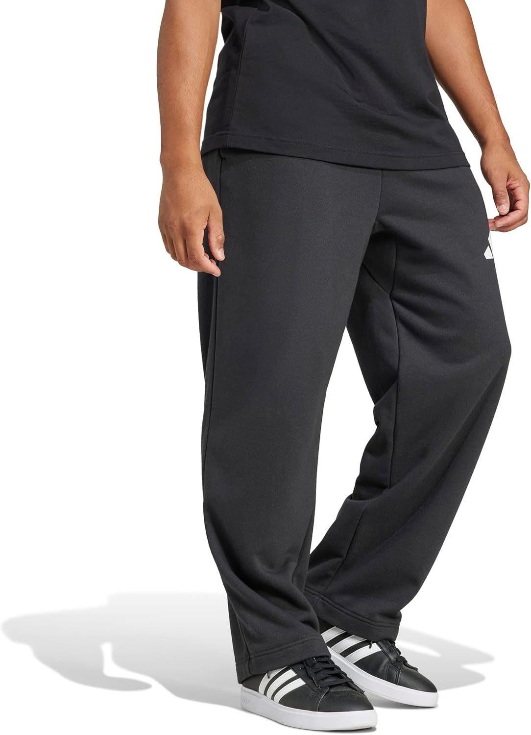 image:imageadidas Mens Essentials 3bar Wide Leg PantsBlackWhite