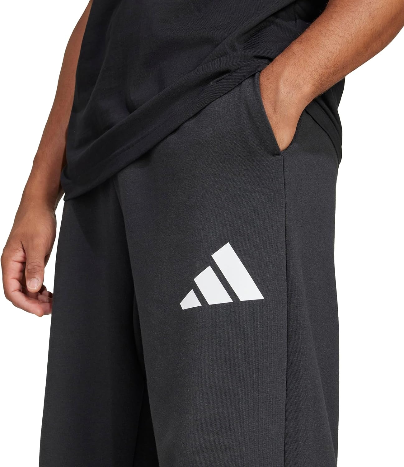 image:imageadidas Mens Essentials 3bar Wide Leg PantsBlackWhite