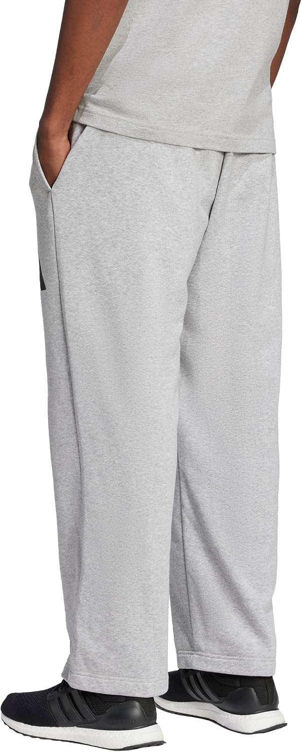 image:imageadidas Mens Essentials 3bar Wide Leg PantsMedium Grey HeatherBlack