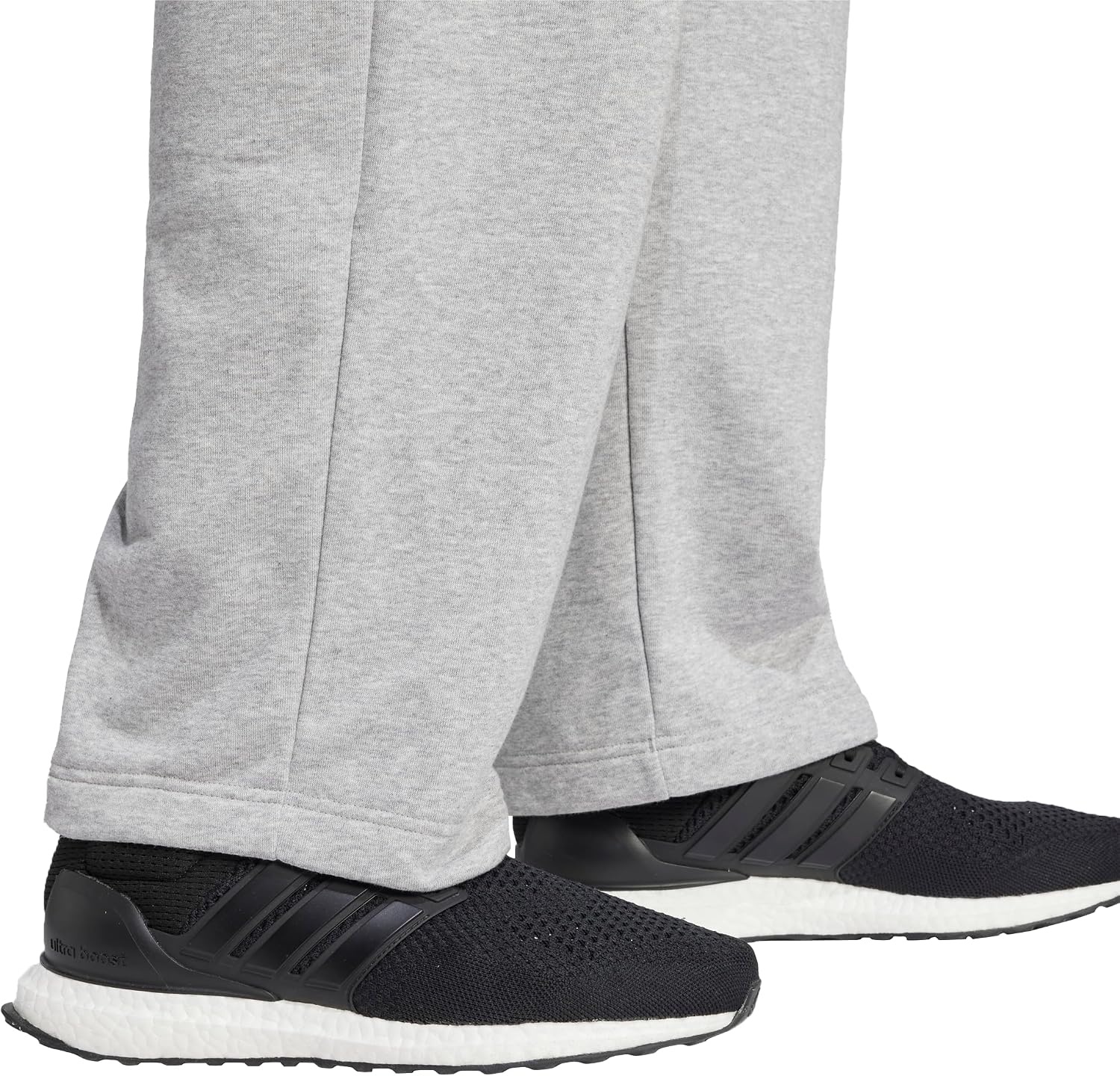 image:imageadidas Mens Essentials 3bar Wide Leg PantsMedium Grey HeatherBlack
