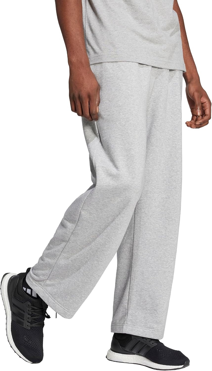 image:imageadidas Mens Essentials 3bar Wide Leg PantsMedium Grey HeatherBlack