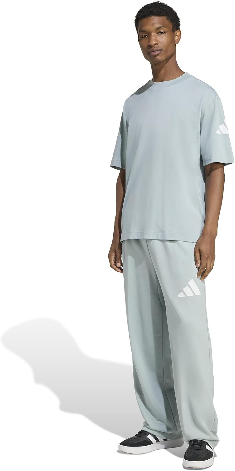 image:imageadidas Mens Essentials 3bar Wide Leg PantsWonder SageWhite