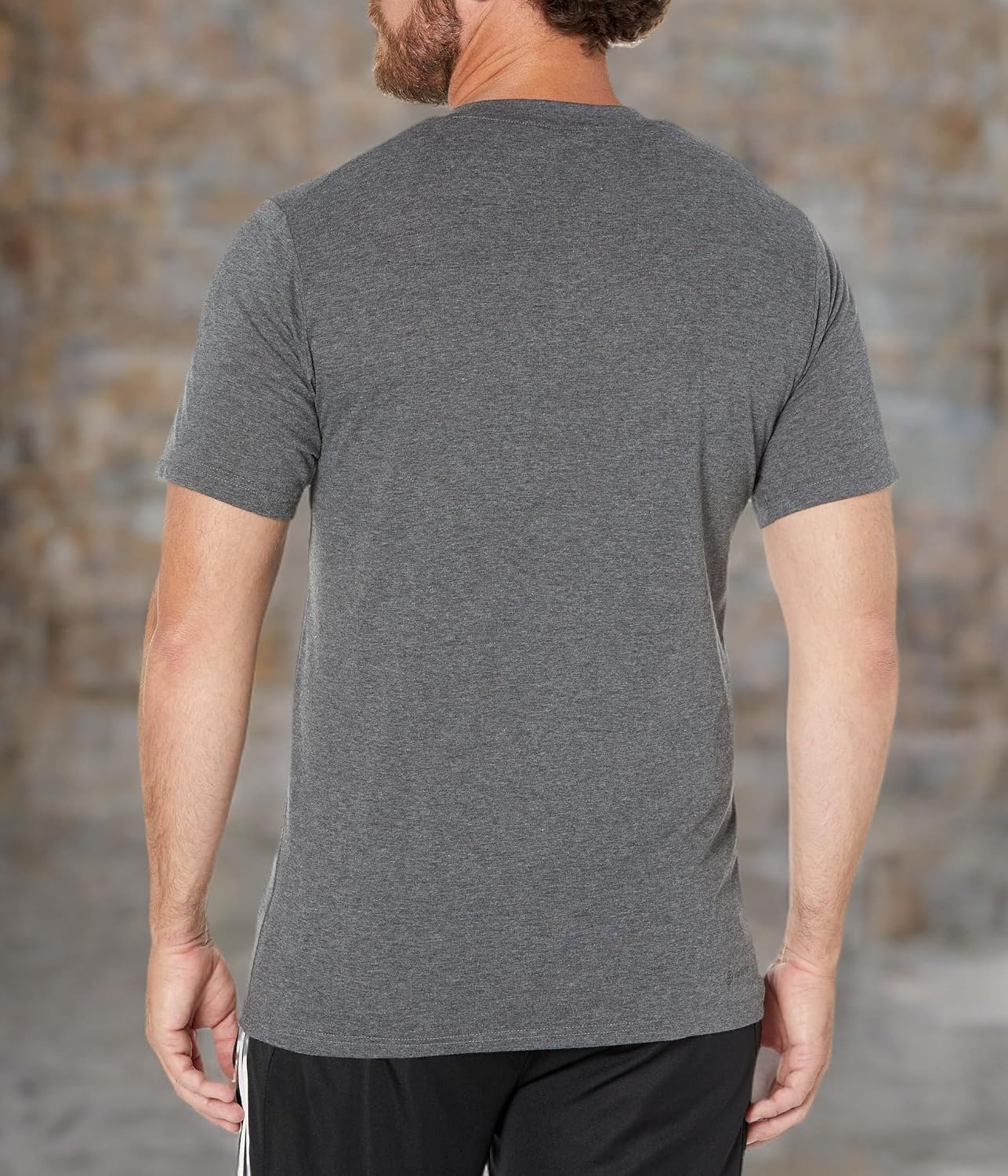 image:imageadidas Mens Essentials Feel Ready Training TShirtDark Grey HeatherWhiteBlack