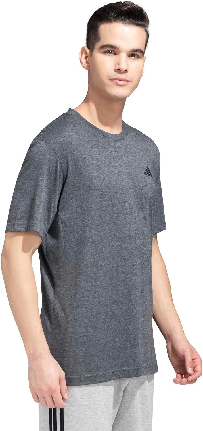 image:imageadidas Mens Essentials Feel Ready Training TShirtDark Grey HeatherWhiteBlack