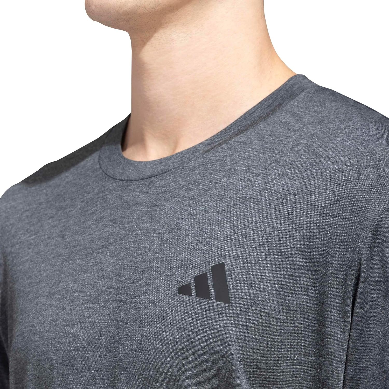 image:imageadidas Mens Essentials Feel Ready Training TShirtDark Grey HeatherWhiteBlack