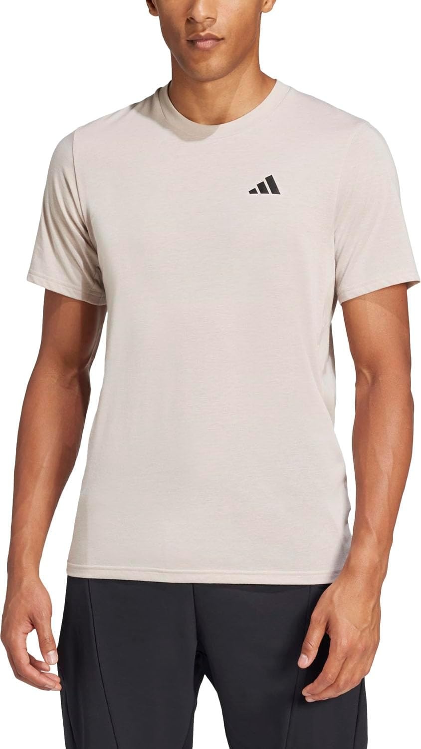 image:imageadidas Mens Essentials Feel Ready Training TShirtWonder Beige MelangeBlack