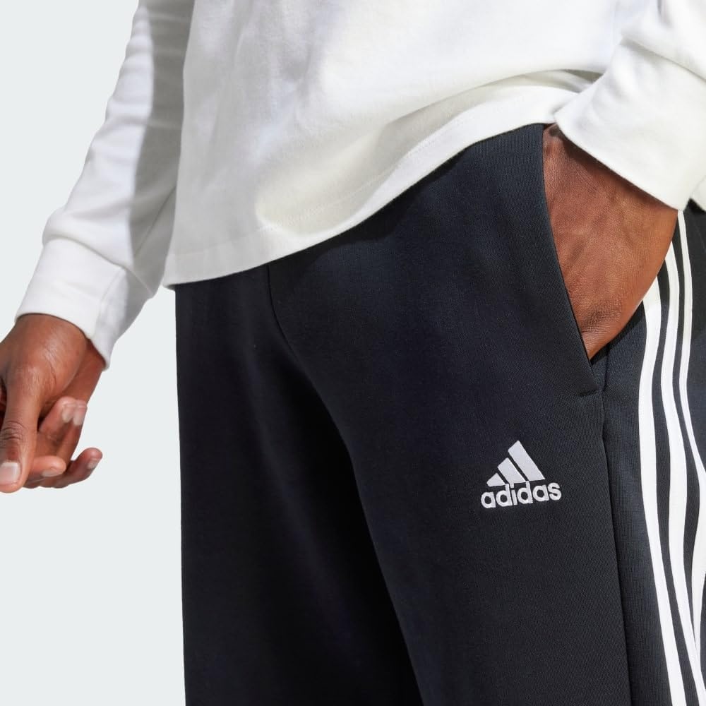 image:imageadidas Mens Essentials Fleece Open Hem 3Stripes PantsBlack2023