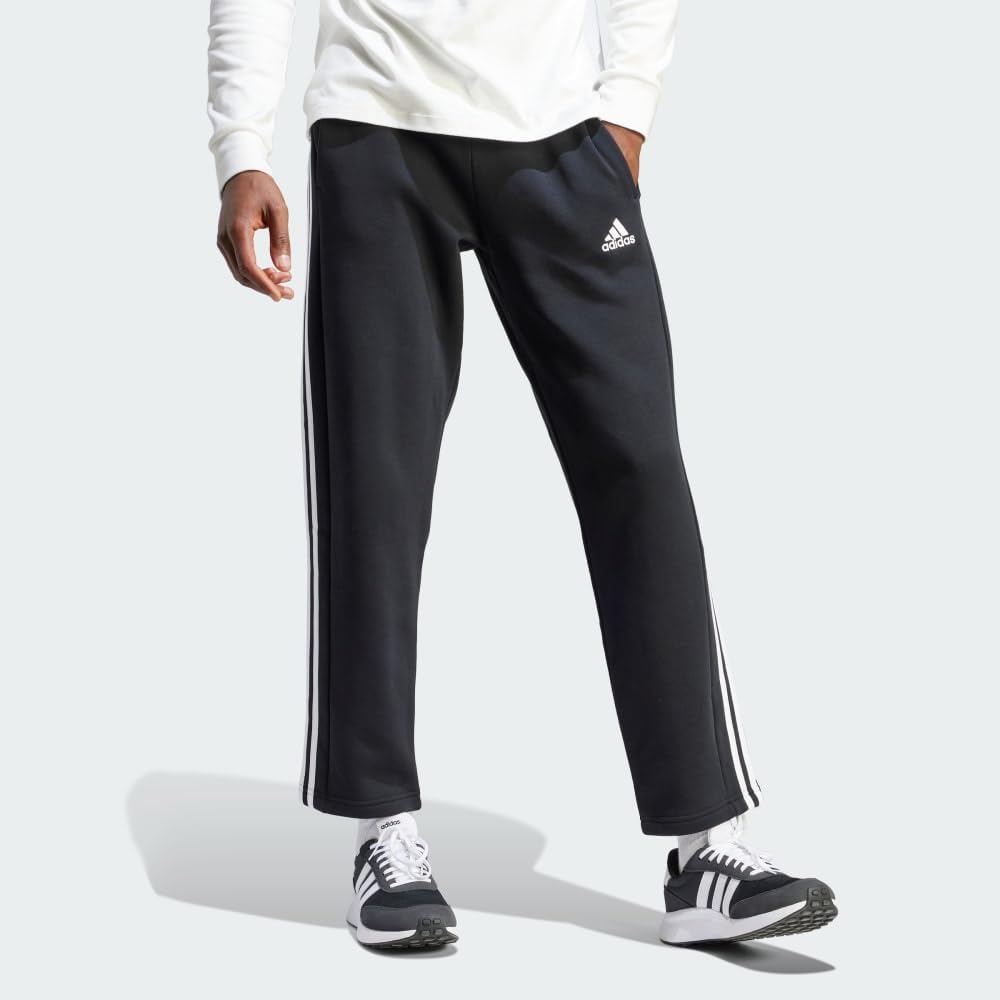 image:imageadidas Mens Essentials Fleece Open Hem 3Stripes PantsBlack2023