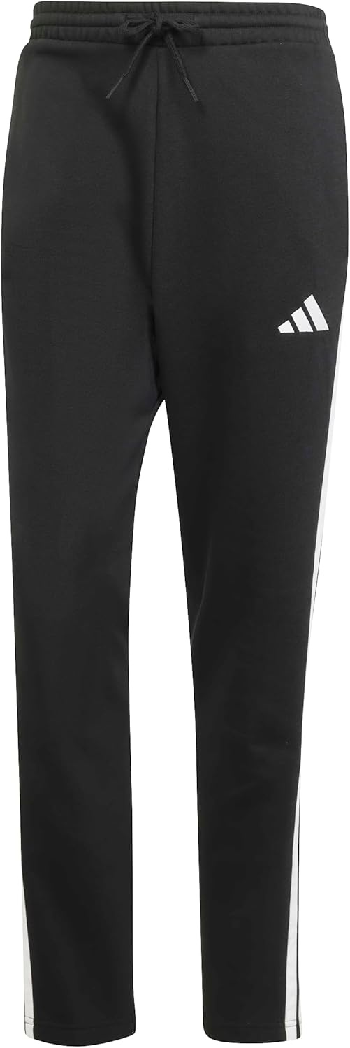 image:imageadidas Mens Essentials Fleece Open Hem 3Stripes PantsBlackWhite