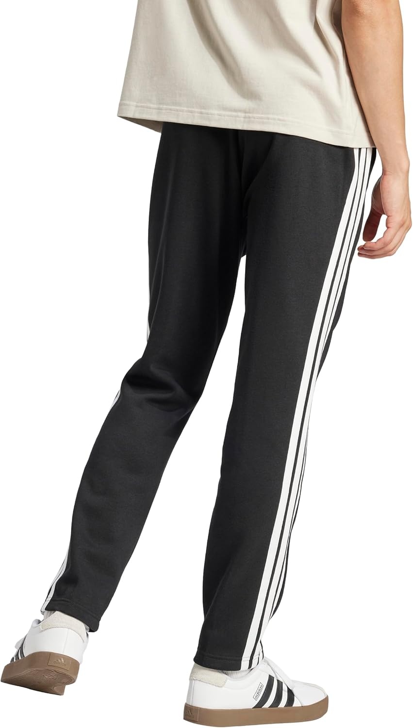 image:imageadidas Mens Essentials Fleece Open Hem 3Stripes PantsBlackWhite